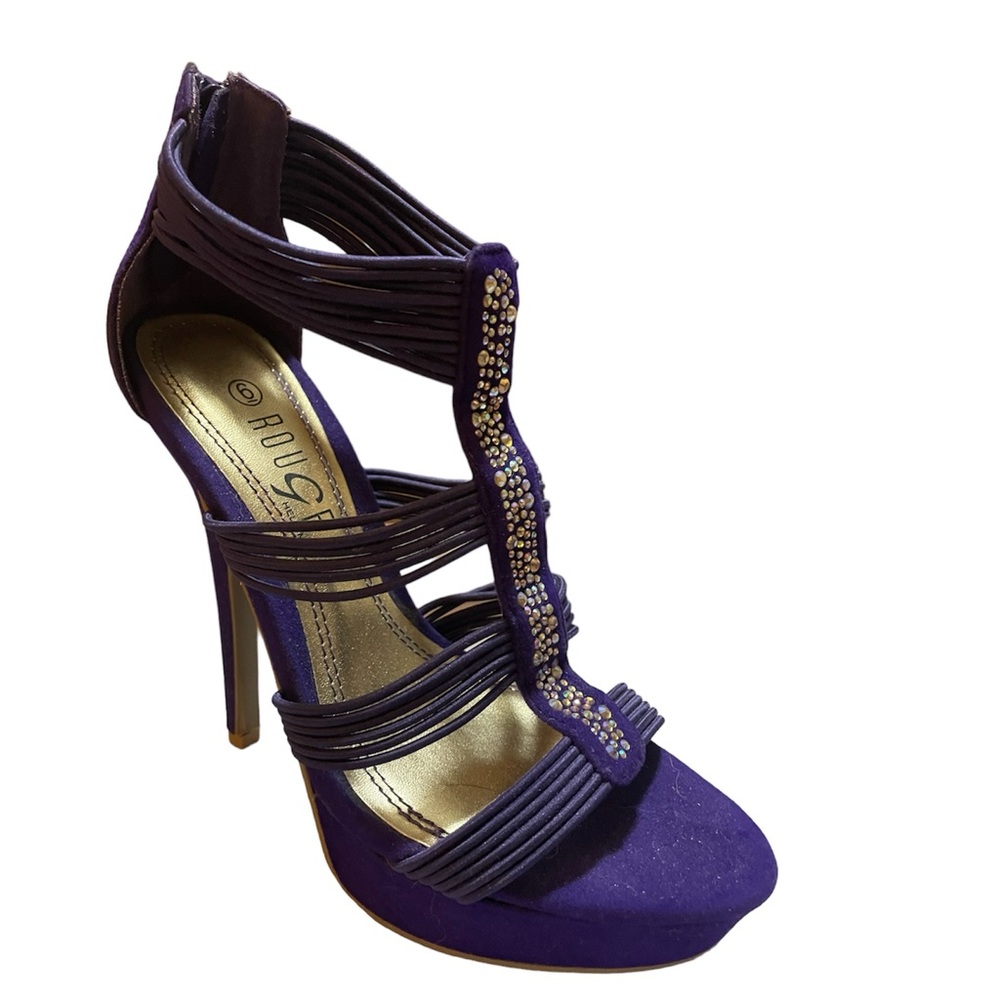 Purple Rhinestone Sandals - Picture 4 of 12